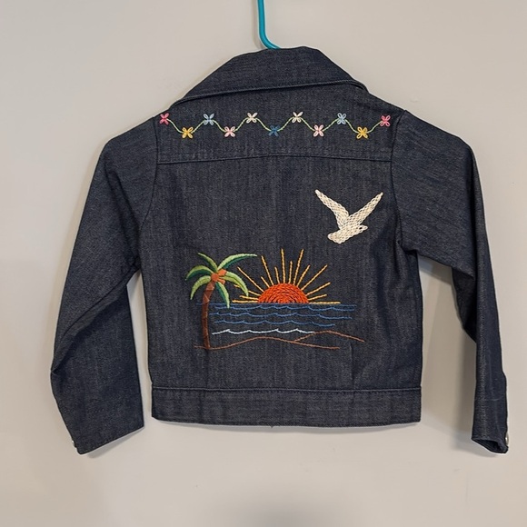 Vintage Mann embroidered denim jacket size 6 - Picture 5 of 6